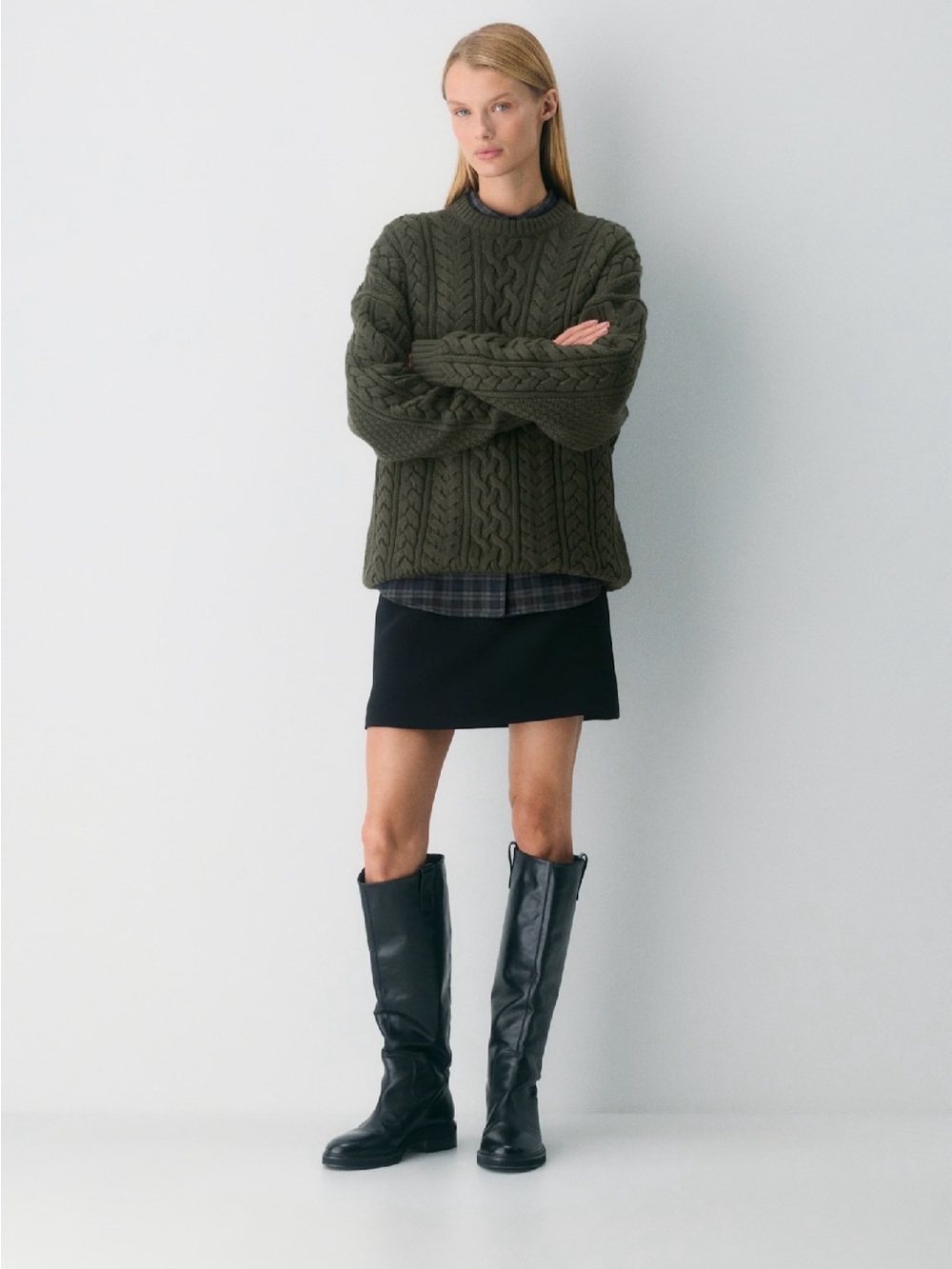 Aritzia Heritage Knit Merino Wool Crew Sweater Sz L NWT